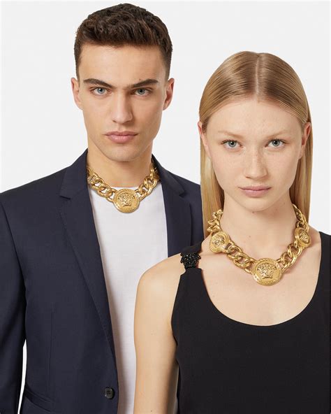 gold plated versace medusa rope chain necklace|versace medusa medallion necklace.